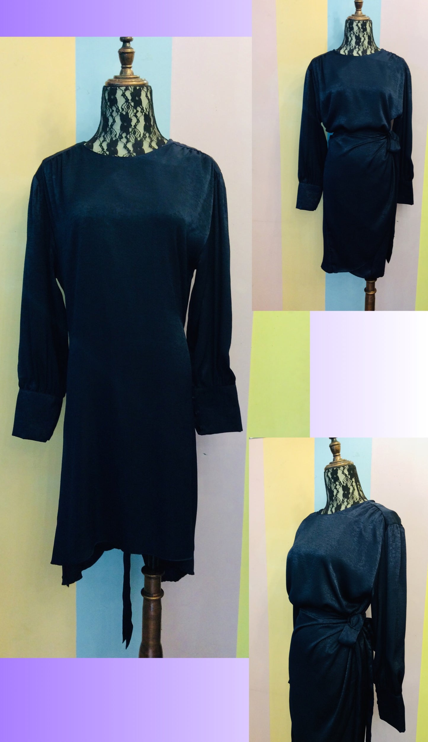 Plain 2-Way Satin Midi Wrap Dress