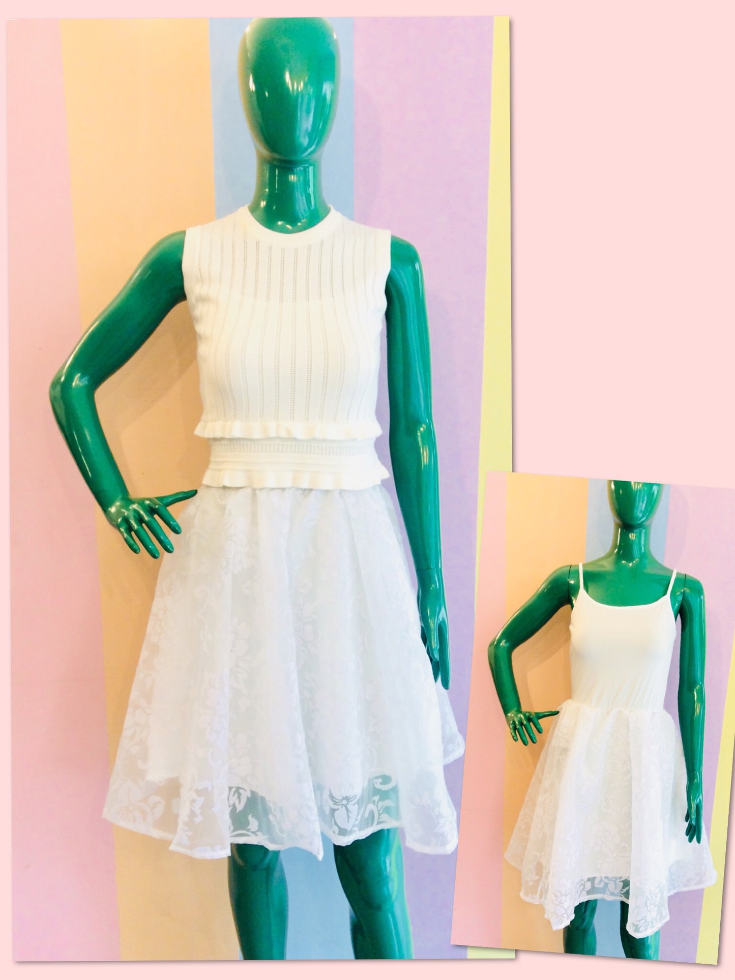 Knits & Floral Tutu 2-Piece Short Dress Set..