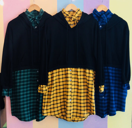 Checkered Polo & Hoody Pullover Dress Duo '22