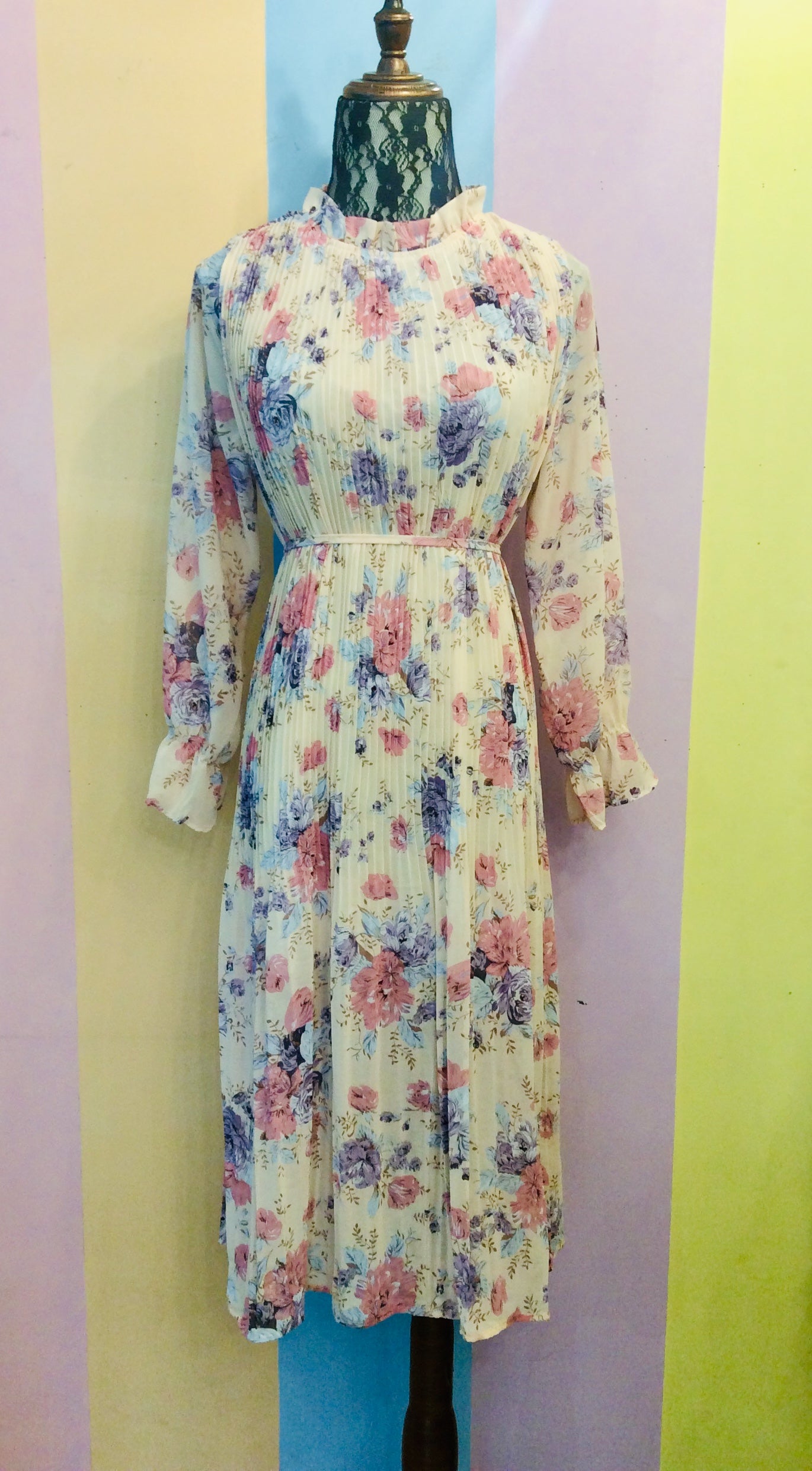 Dainty Floral Maxi Pleated Dress (new2)