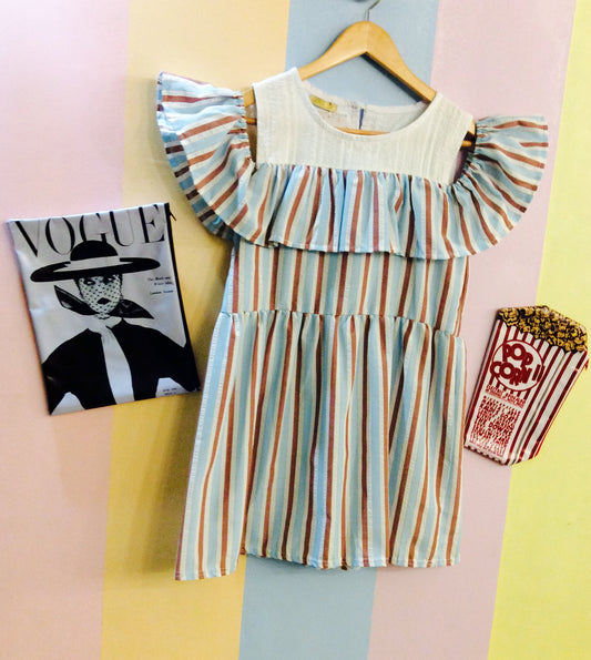 Pastel sabrina stripes petite dress